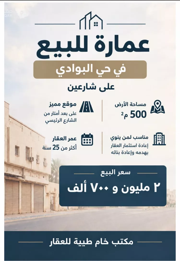 عمارة للبيع في شارع إبن عمران, حي البوادي, مدينة جدة, منطقة مكة المكرمة