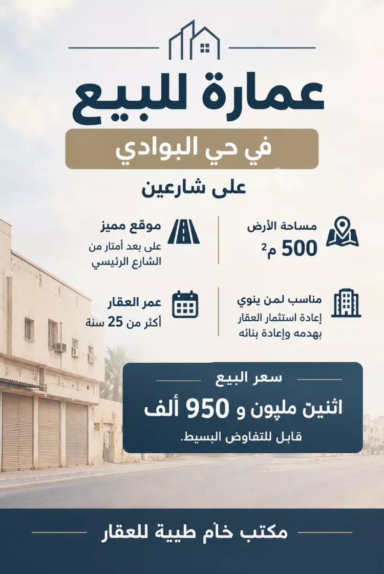 عمارة للبيع في شارع إبن عمران, حي البوادي, مدينة جدة, منطقة مكة المكرمة