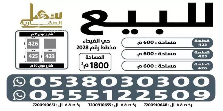 أرض للبيع في شارع عبدالله بن سليمان بن عبيد, حي الفيحاء, مدينة الرياض, منطقة الرياض صورة 3