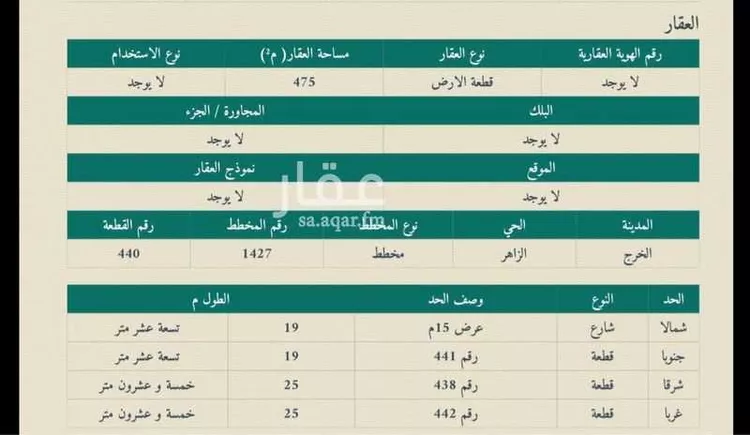 Land for Sale in Al Kharj Az Zahir