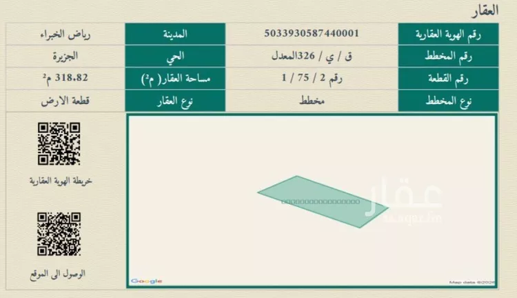 أرض للبيع في شارع شارع مطر الوراق, حي الجزيرة, مدينة رياض الخبراء, منطقة القصيم