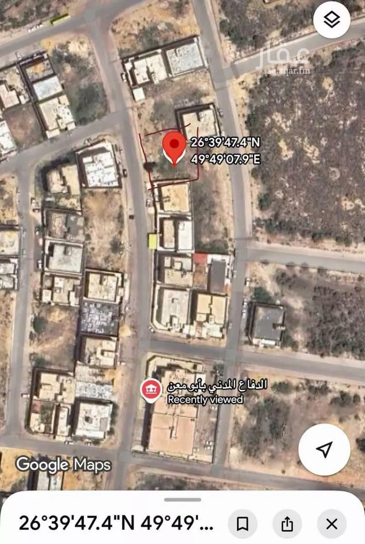 أرض للبيع في شارع المعارف ، حي المصيف ، صفوى ، القطيف
