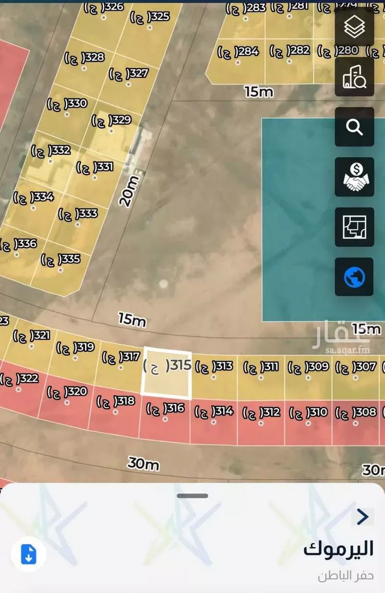 أرض للبيع في شارع اليرموك 135, حي اليرموك, مدينة حفر الباطن, المنطقة الشرقية