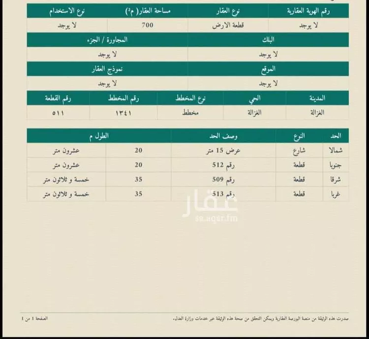 أرض للبيع في حي شمال الغزالة, مدينة الغزالة - الغزاله, منطقة حائل