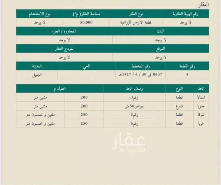 مزرعة للبيع في شارع طفيح, مدينة الجبيل, المنطقة الشرقية صورة 3