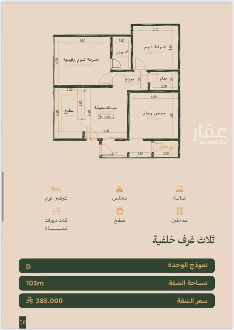 شقة للبيع في شارع إبن إسحاق, حي الفيصلية, مدينة جدة, منطقة مكة المكرمة 8