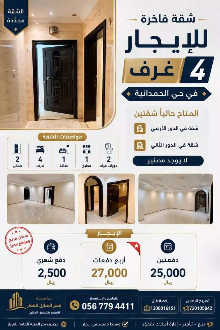 Apartment for Rent in Jeddah Al Hamadaniyah