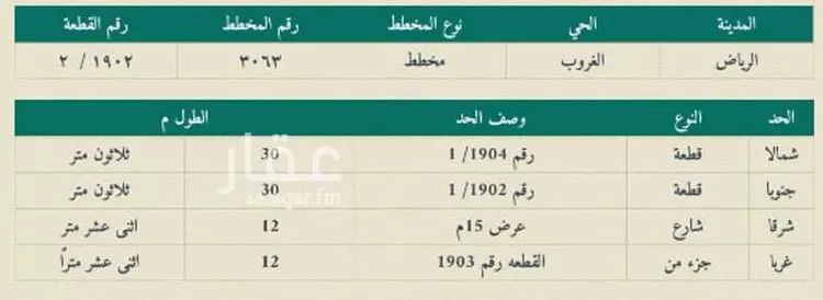 أرض للبيع في شارع عاصم بن حميد السكوني, حي طويق, مدينة الرياض, منطقة الرياض صورة 2