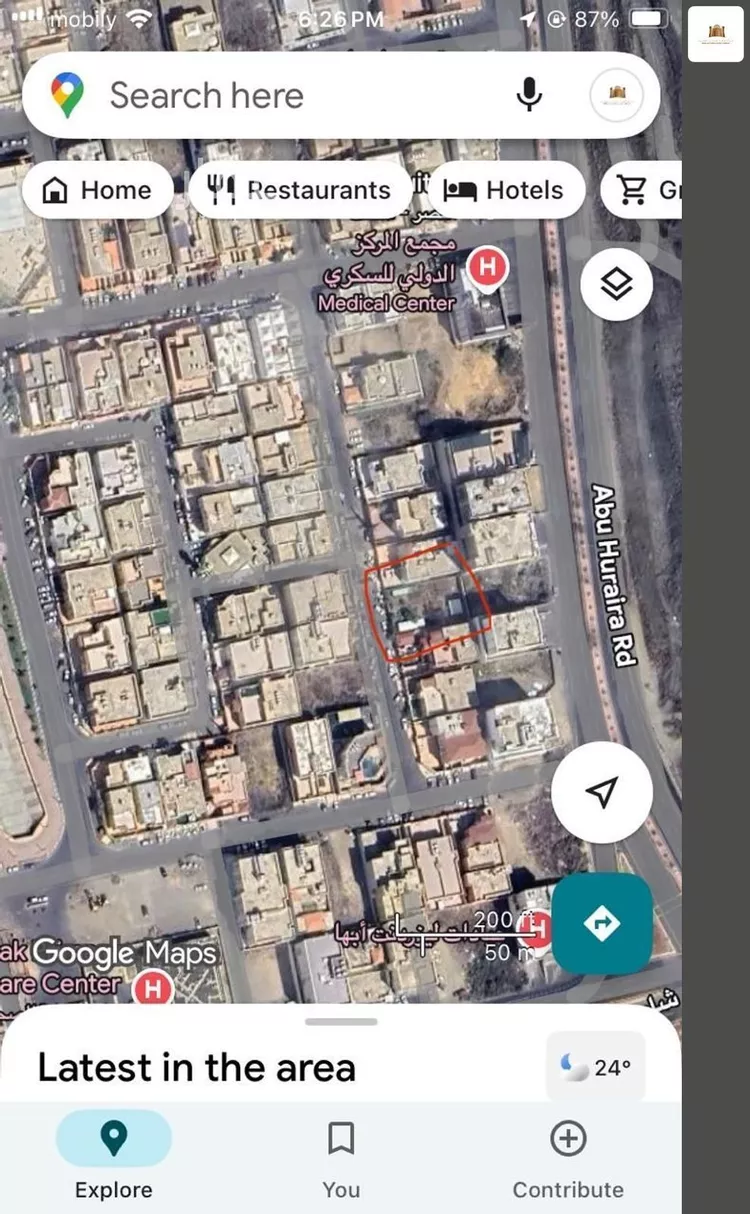 أرض للبيع في شارع محمد الدمياطي, حي المروج, مدينة أبها, منطقة عسير