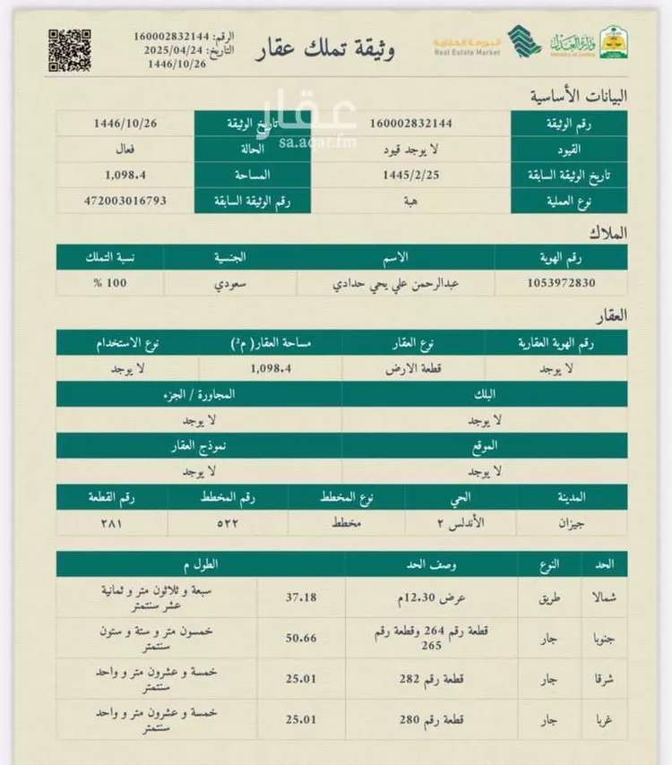 أرض للبيع في شارع المحمدية 2 85 ، حي المحمدية ، جازان ، منطقة جازان