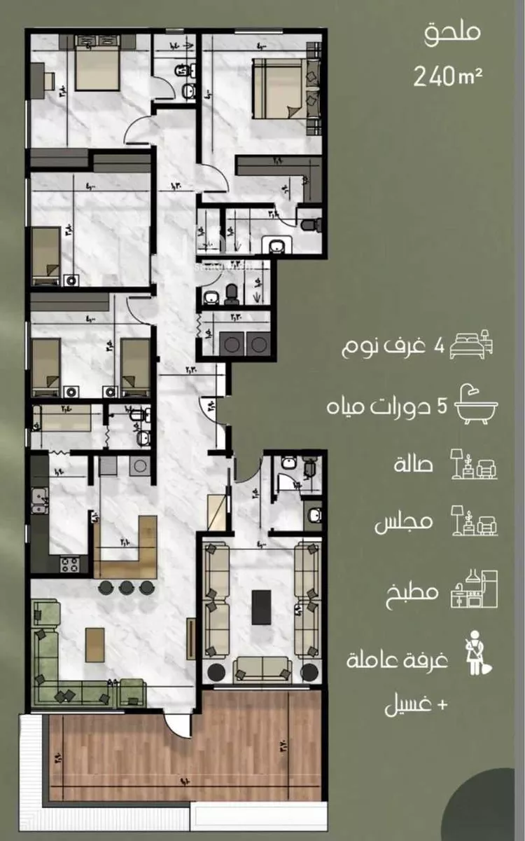 شقة للإيجار في شارع ظبيان بن عماره, حي النزهة, مدينة جدة, منطقة مكة المكرمة صورة 2