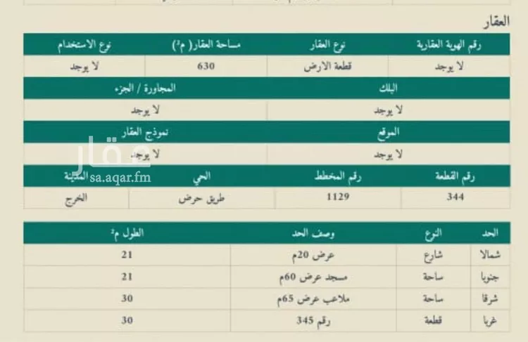 أرض للبيع في حي الريحان, مدينة الخرج, منطقة الرياض صورة 2