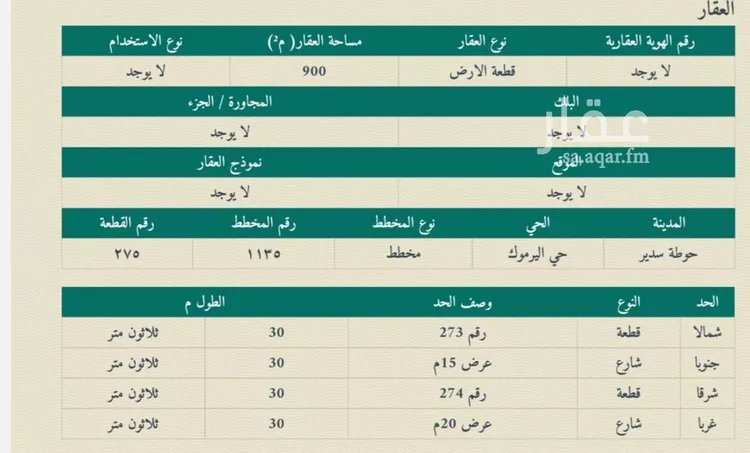 أرض للبيع في شارع داخلي , مدينة حوطه سدير, منطقة الرياض صورة 2