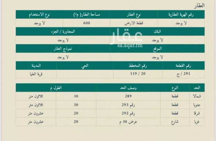 أرض للبيع في شارع الواحة 36, حي الواحة, مدينة قريه العليا, المنطقة الشرقية صورة 2