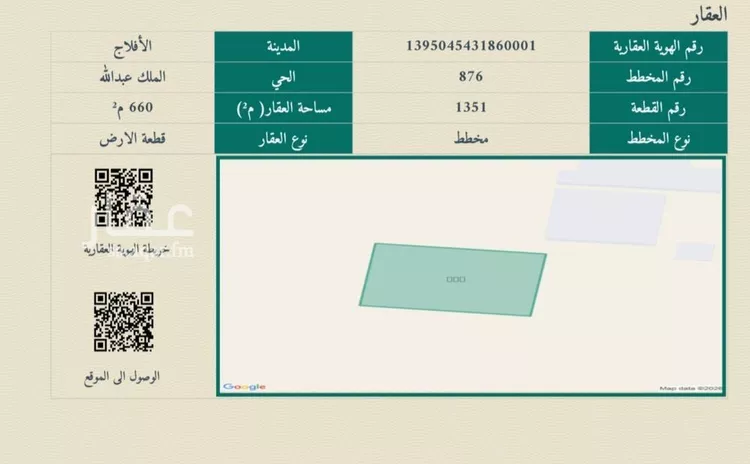 أرض للبيع في شارع غير مسمي 392  0801, حي الملك عبدالله, مدينة الأفلاج, منطقة الرياض صورة 2