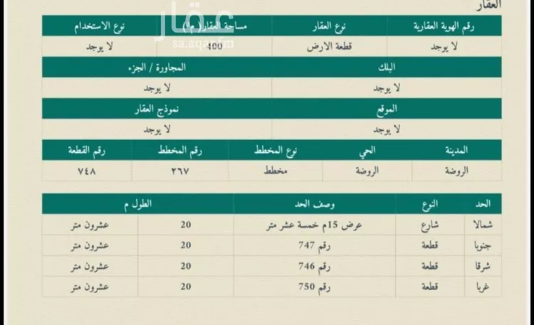 أرض للبيع في شارع الروضه 250, حي الروضة, مدينة الغزالة - الروضه, منطقة حائل صورة 2