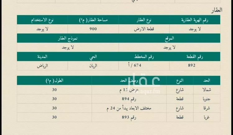 أرض للبيع في شارع القطائف, حي الريان, مدينة الرياض, منطقة الرياض صورة 5