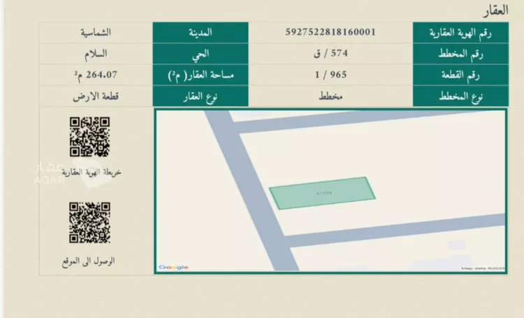 أرض للبيع في شارع الشماسيه 334, حي السلام, مدينة الشماسية, منطقة القصيم 2