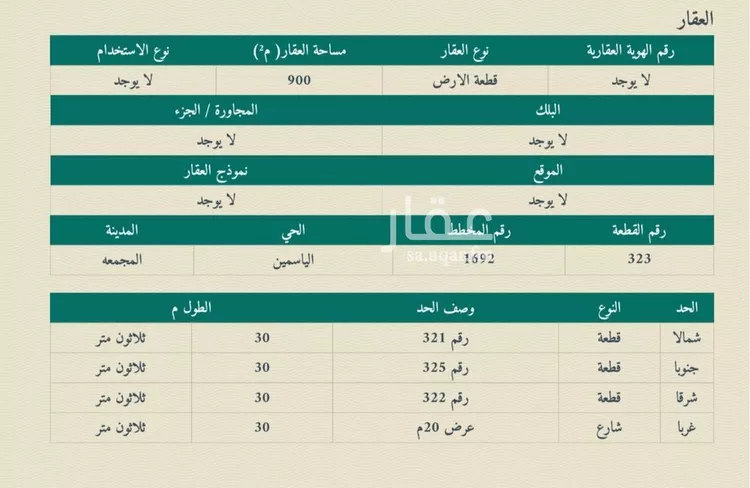 أرض للبيع في شارع داخلي , حي الياسمين, مدينة المجمعه, منطقة الرياض صورة 2