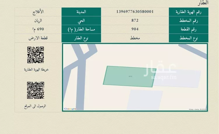 أرض للبيع في شارع الريان 124, حي الريان, مدينة الأفلاج, منطقة الرياض صورة 2