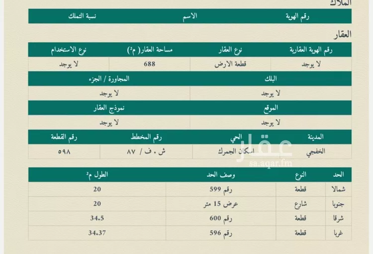 Land for Sale in Khafji Al Muruj