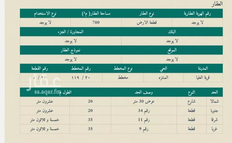 أرض للبيع في شارع قرطبة 37, حي قرطبة, مدينة قرية العليا, المنطقة الشرقية صورة 2