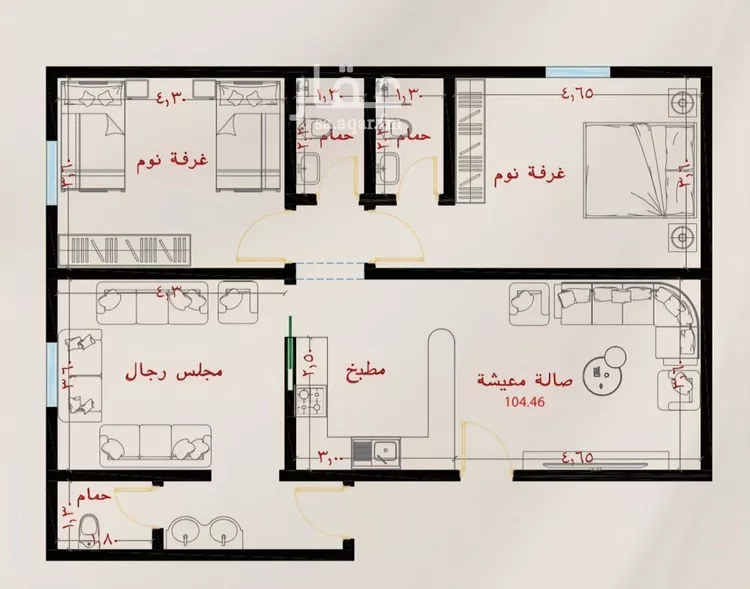 شقة للبيع في شارع برهان الدين الداراني, حي الياقوت, مدينة جدة, منطقة مكة المكرمة 6
