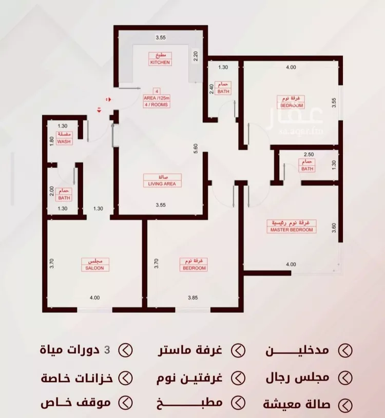 شقة للبيع في شارع الربيع ابن مالك, حي الواحة, مدينة جدة, منطقة مكة المكرمة صورة 3