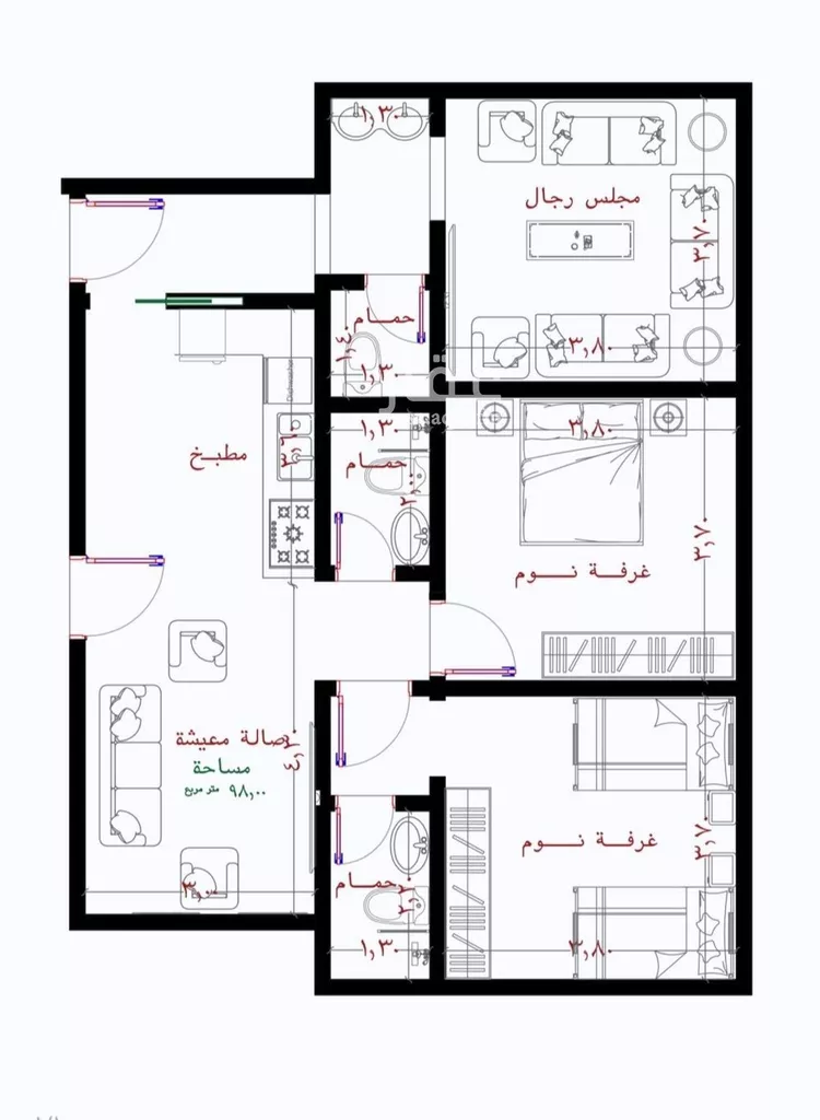 شقة للبيع في شارع عثمان ابن عوف, حي الريان, مدينة جدة, منطقة مكة المكرمة صورة 2