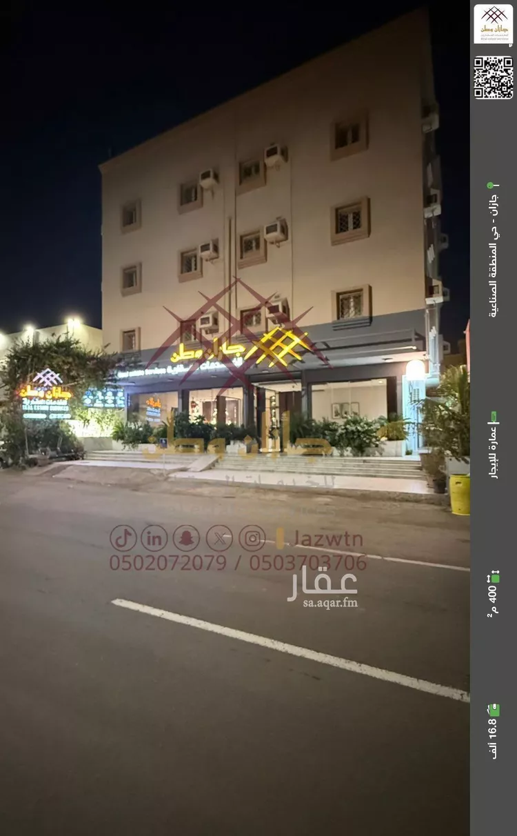 عمارة للإيجار في شارع طريق الامير سلطان بن عبدالعزيز, حي السويس 2, مدينة جازان, منطقة جازان