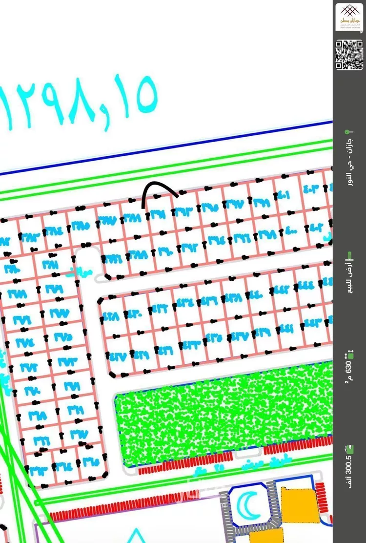 أرض للبيع في حي الروابي, مدينة جازان, منطقة جازان