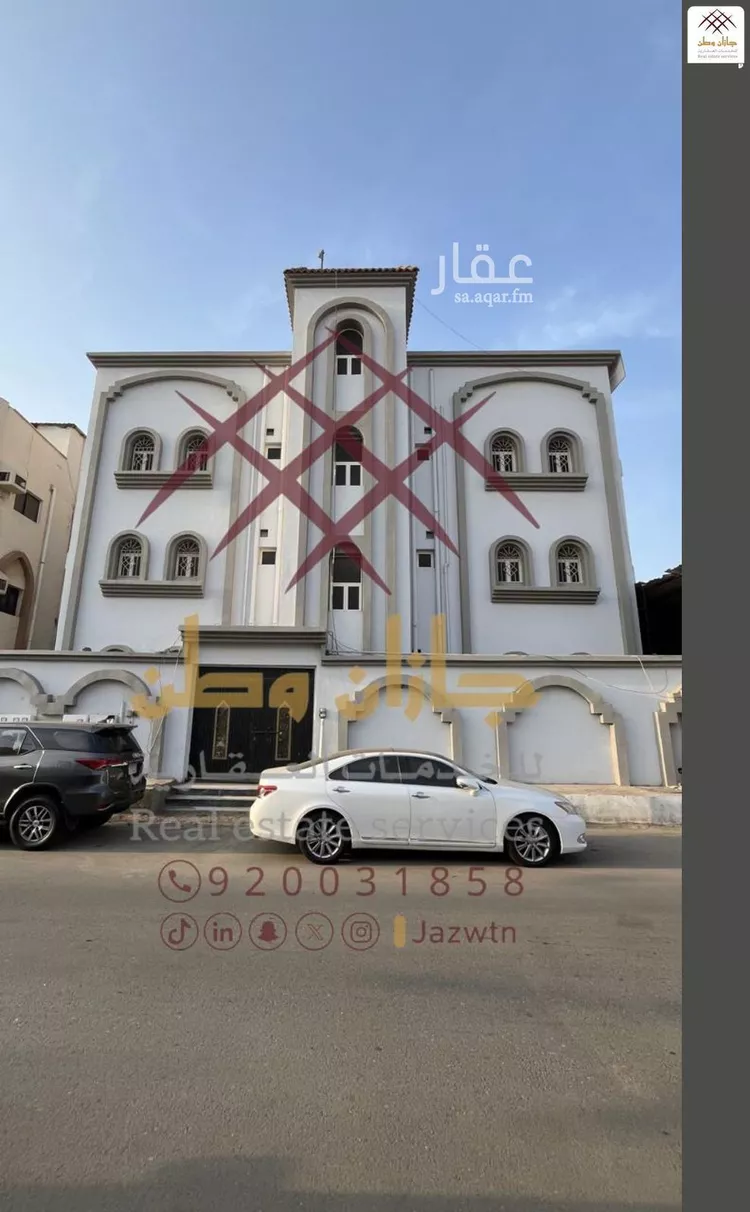 عمارة للإيجار في شارع شارع الامير ناصر بن عبد العزيز, حي السويس 1, مدينة جازان, منطقة جازان