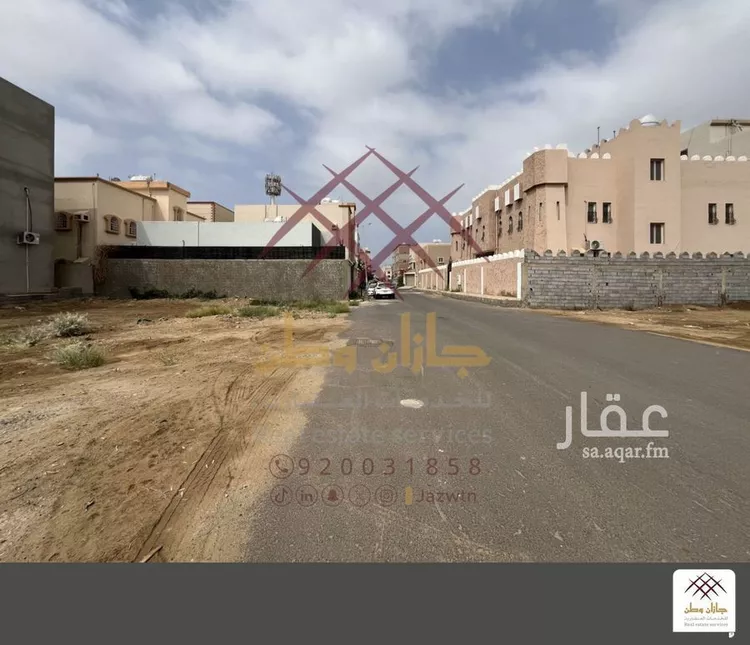 أرض للبيع في شارع أسد بن خويلد, حي الروضة, مدينة جازان, منطقة جازان صورة 2