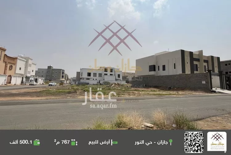 أرض للبيع في شارع قوص, حي النور, مدينة جازان, منطقة جازان