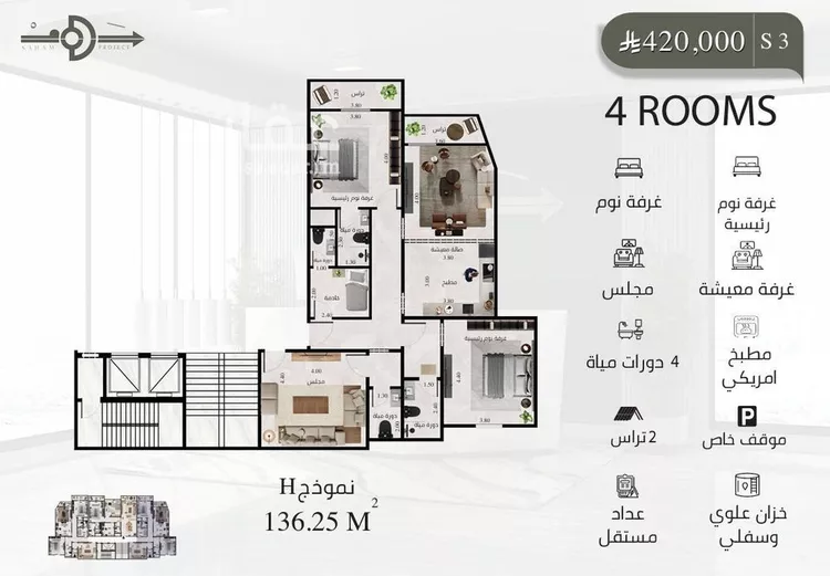 شقة للبيع في شارع عبدالبديع ابن عمر اليافي, حي الفيحاء, مدينة جدة, منطقة مكة المكرمة