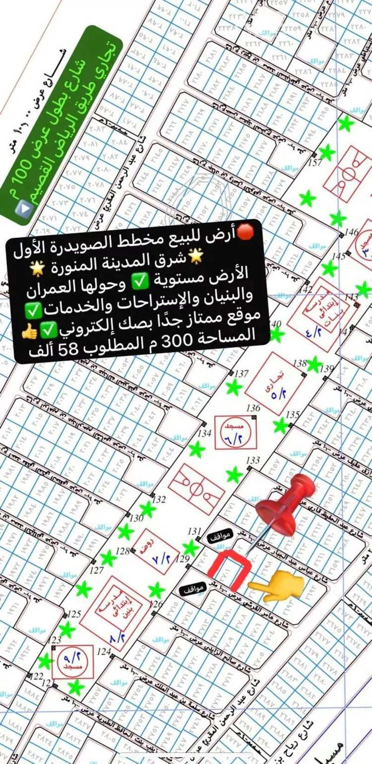 أرض للبيع في شارع ابراهيم المويلحي, حي الصويدرة, مدينة المدينه المنوره, منطقة المدينة المنورة صورة 5