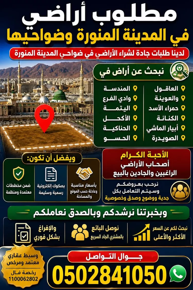 أرض للبيع في حي الصويدرة, مدينة المدينة المنورة, منطقة المدينة المنورة صورة 4