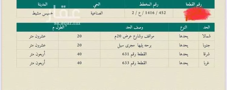 أرض للبيع في شارع ال بريد 63 ، حي النهضة ، أحد رفيدة ، احد رفيدة صورة 2