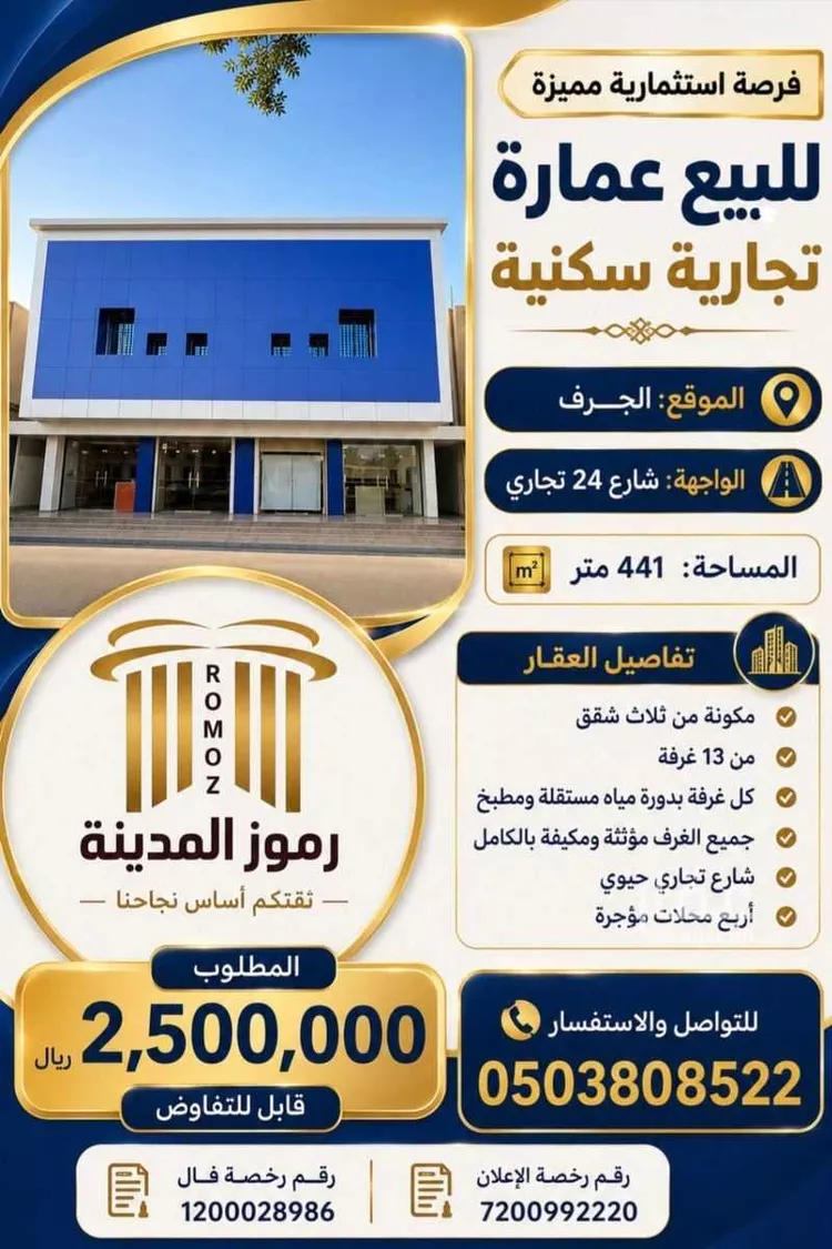 عمارة للبيع في شارع بثينة بنت النعمان, حي الزهرة, مدينة المدينة المنورة, منطقة المدينة المنورة