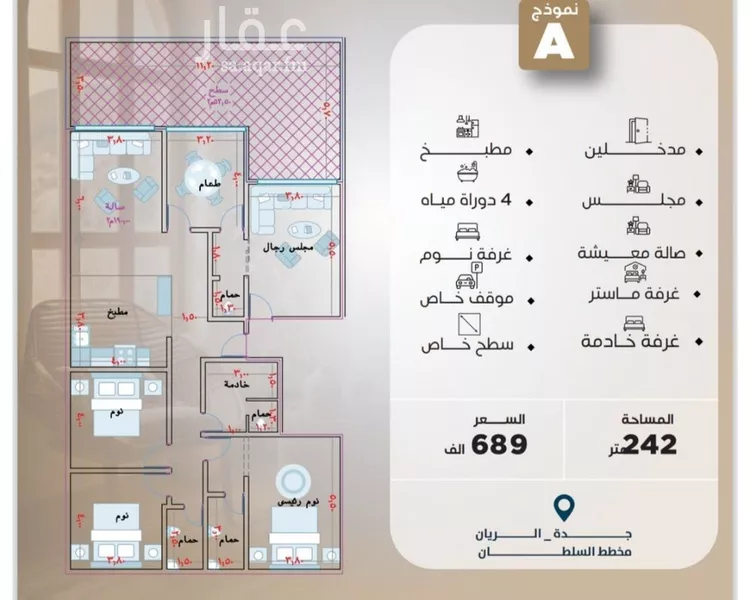 شقة للبيع في شارع أحمد بن رمضان المرزوقي, حي الريان, مدينة جدة, منطقة مكة المكرمة صورة 5