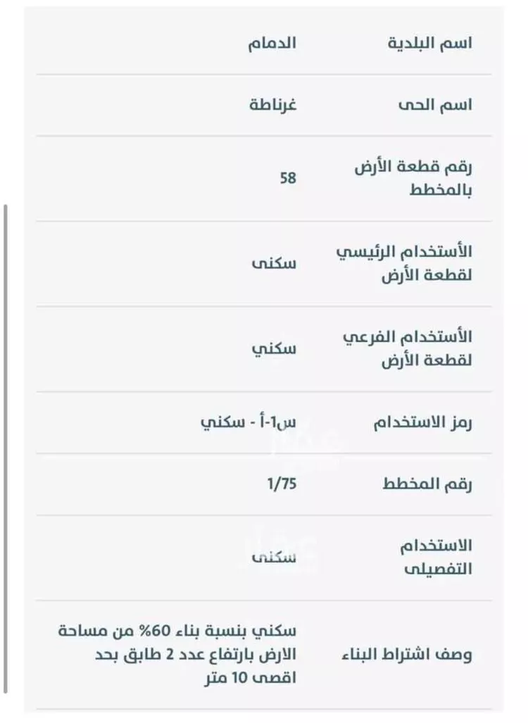 أرض للبيع في حي غرناطة, مدينة الدمام, المنطقة الشرقية صورة 5