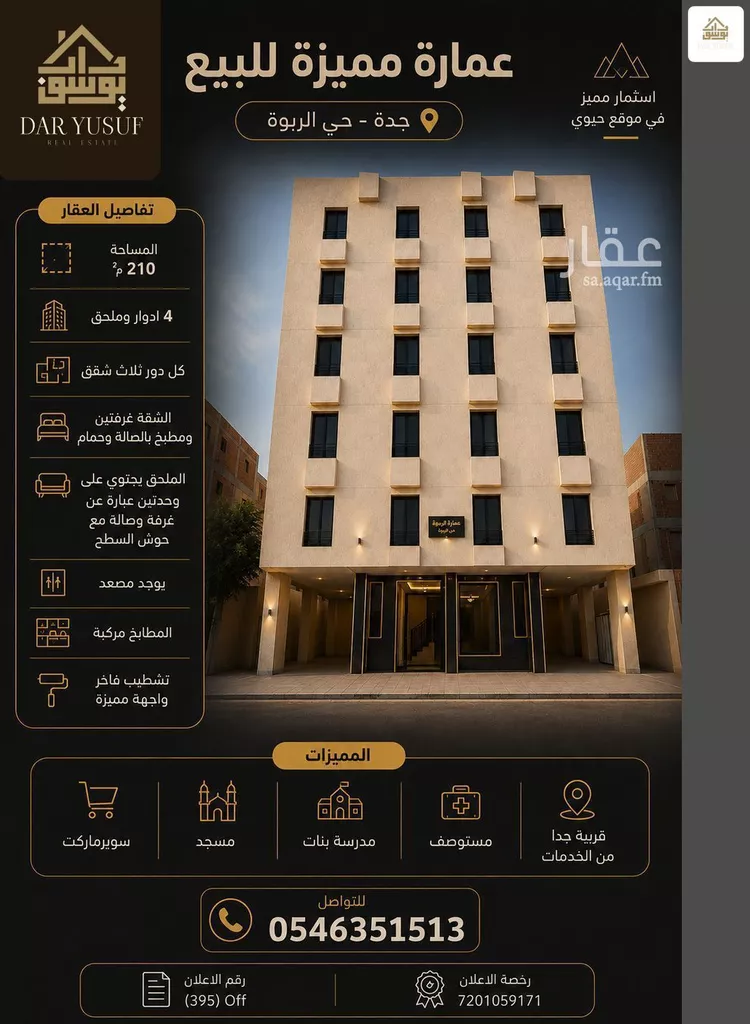 عمارة للبيع في شارع أبي نصر الزيتوني, حي الربوة, مدينة جدة, منطقة مكة المكرمة