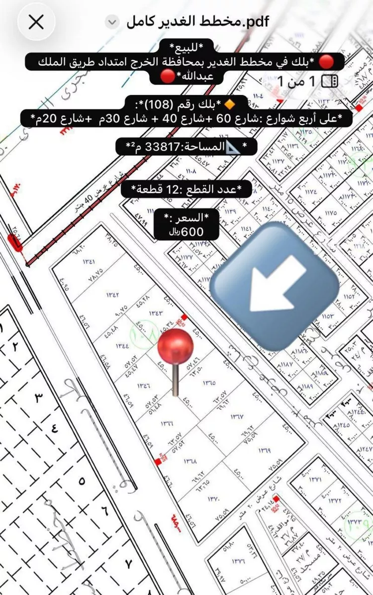 أرض للبيع في حي غياضة, مدينة الخرج, منطقة الرياض صورة 4