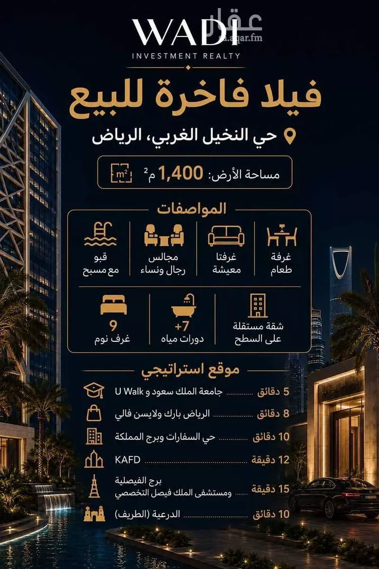 فيلا للبيع في شارع الجوز, حي النخيل, مدينة الرياض, منطقة الرياض