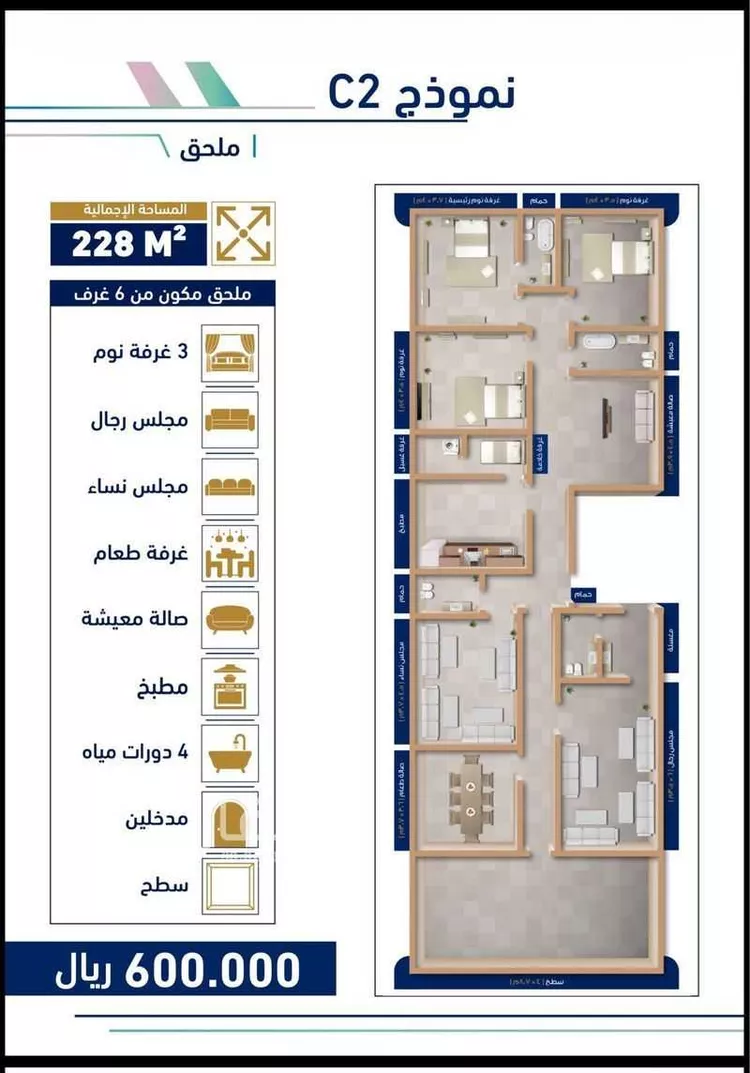 شقة للبيع في شارع الجرشي, حي مريخ, مدينة جدة, منطقة مكة المكرمة صورة 5