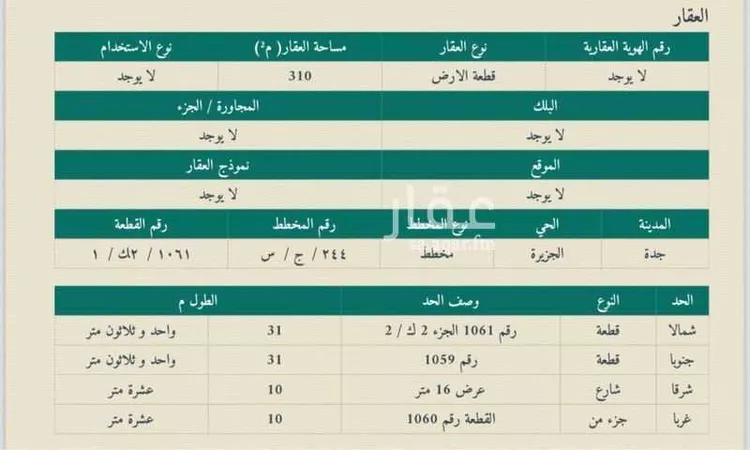 أرض للبيع في شارع شارع 16, حي الجزيرة, مدينة جدة, منطقة مكة المكرمة