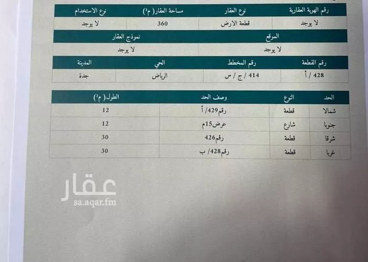 أرض للبيع في شارع عيسي بن سهل ، حي الرياض ، جدة ، جدة صورة 3