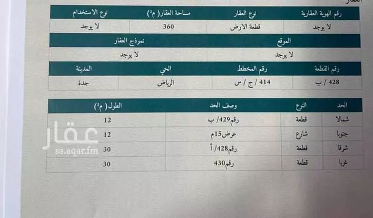 أرض للبيع في شارع عيسي بن سهل ، حي الرياض ، جدة ، جدة صورة 4