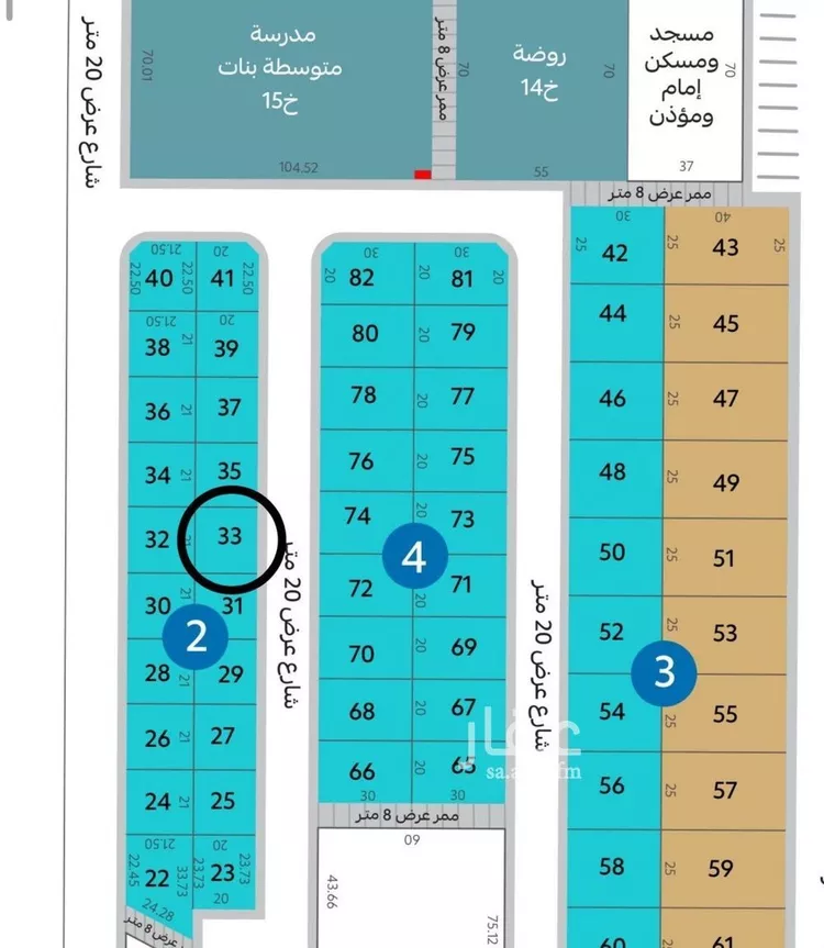 أرض للبيع في شارع البحر 745, حي البحر, مدينة الجبيل, المنطقة الشرقية