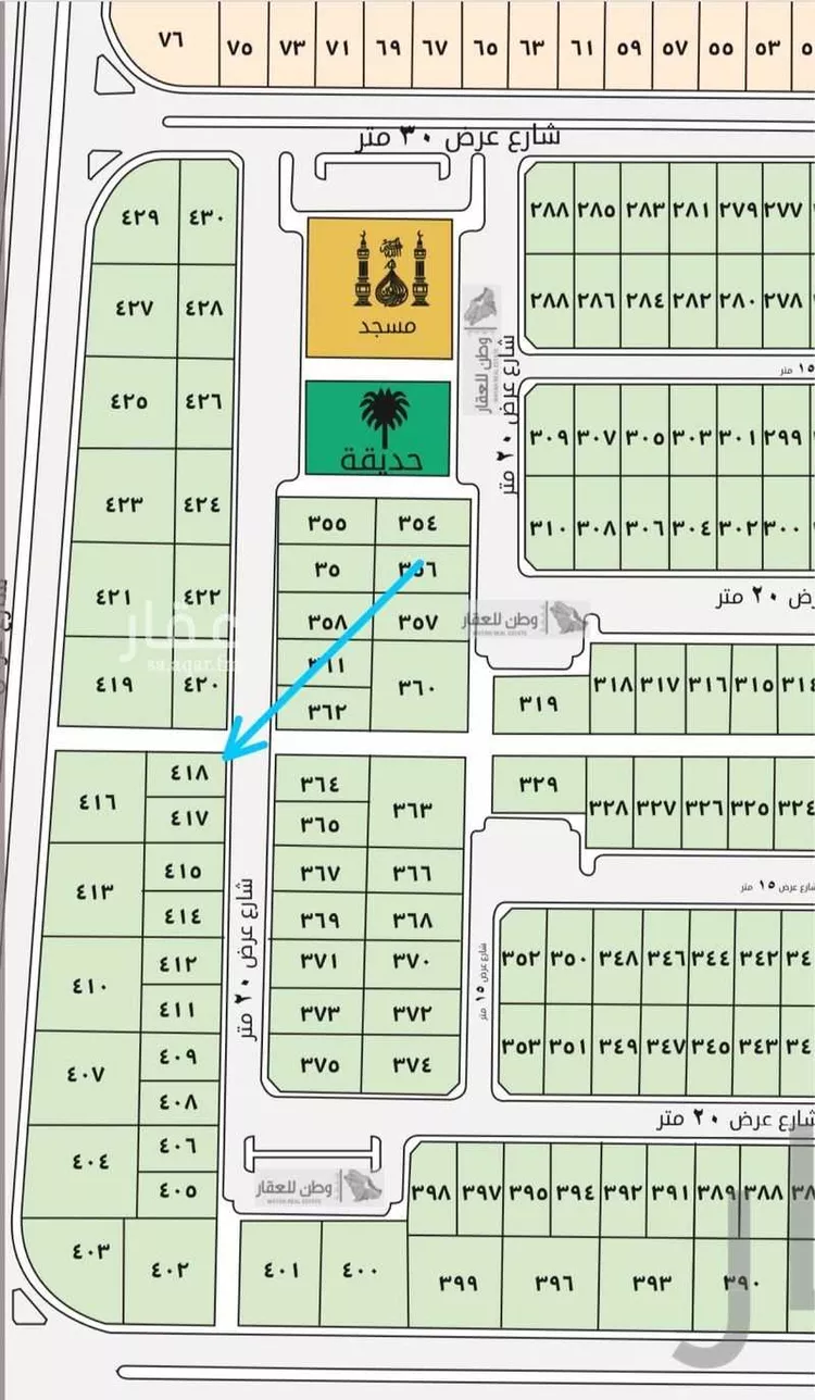أرض للبيع في شارع احمد شفيق ، حي الصقور ، الهفوف‎ ، الاحساء